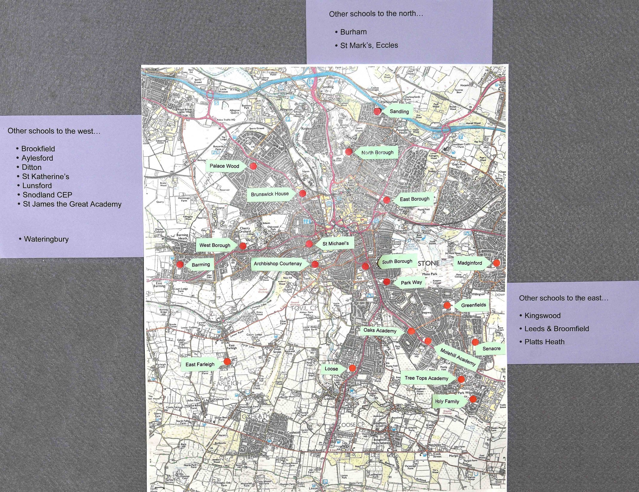 Map of surrounding shcools